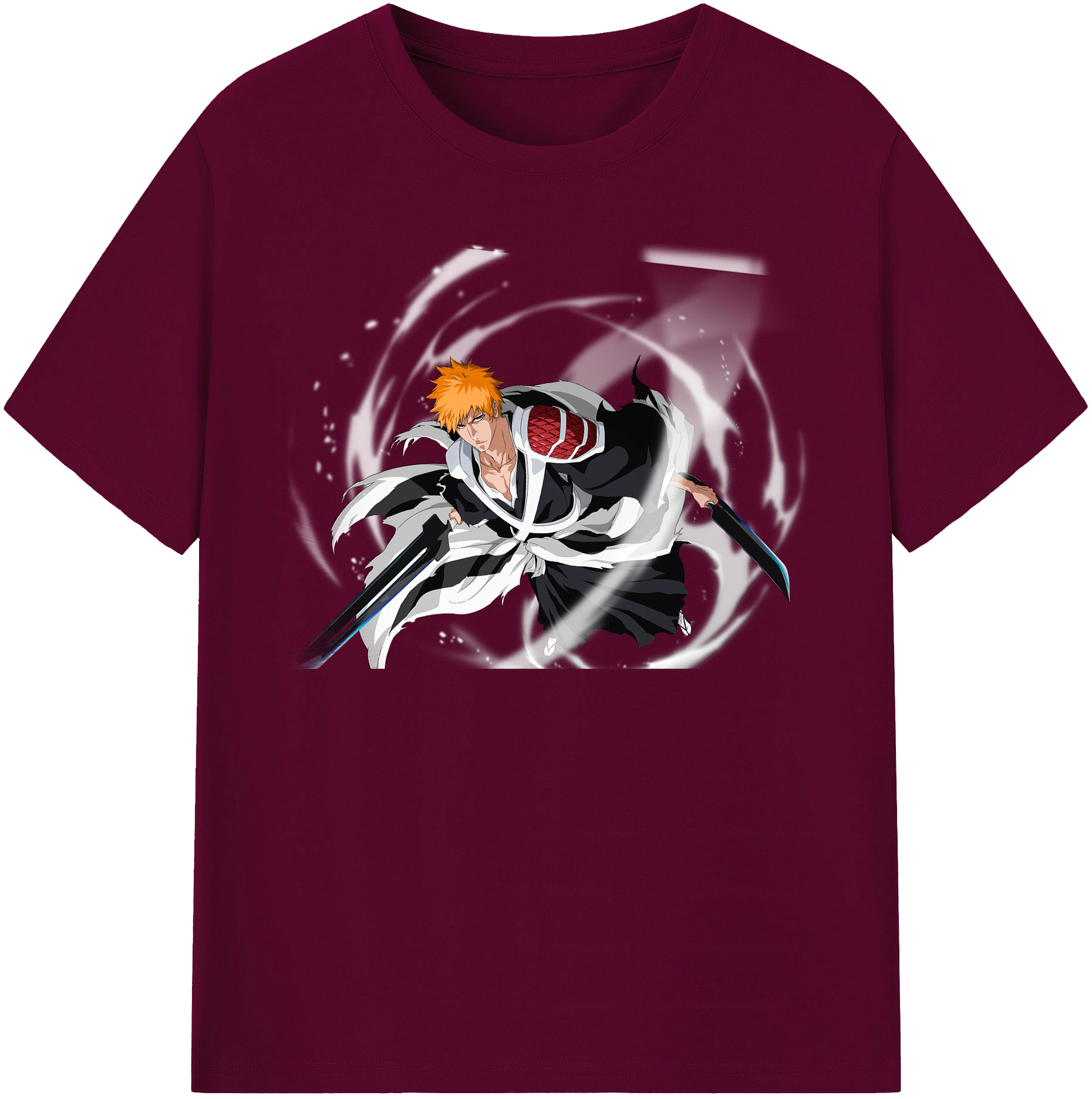 （画像用） ブリーチ 黒崎一護（くろさき いちご）BLEACH Kurosaki Ichigo レディースカジュアルプリントTシャツ（綿100％）